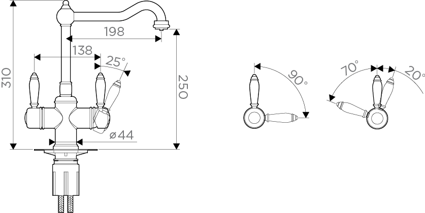 Смеситель Omoikiri Tottori черныйчерный кристалл 1