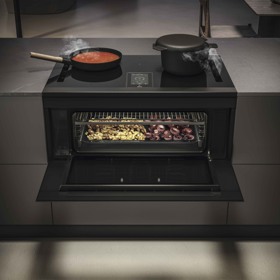 Elica Lhov Combisteam BL/A/90 4в1 (Варочная панель, вытяжка, духовка, пароварка) фото