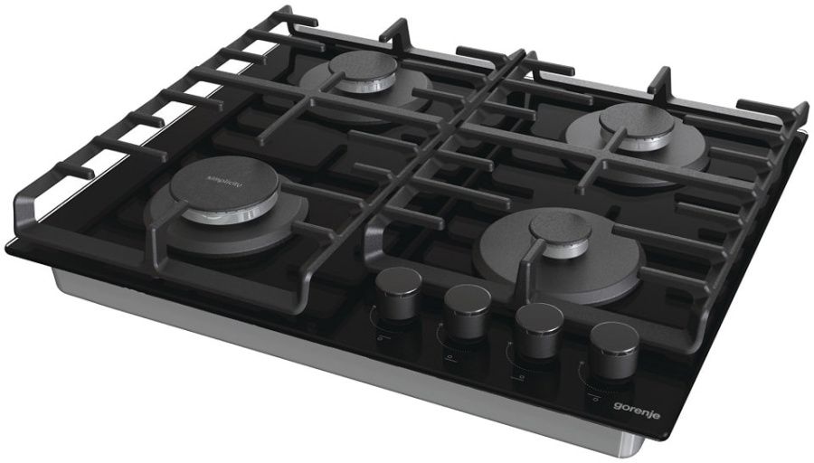 Поверхность газовая Gorenje GT642SYB закаленное стекло черный фото