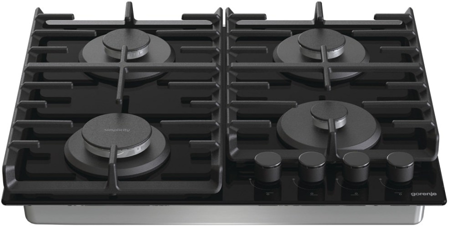 Поверхность газовая Gorenje GT642SYB закаленное стекло черный фото